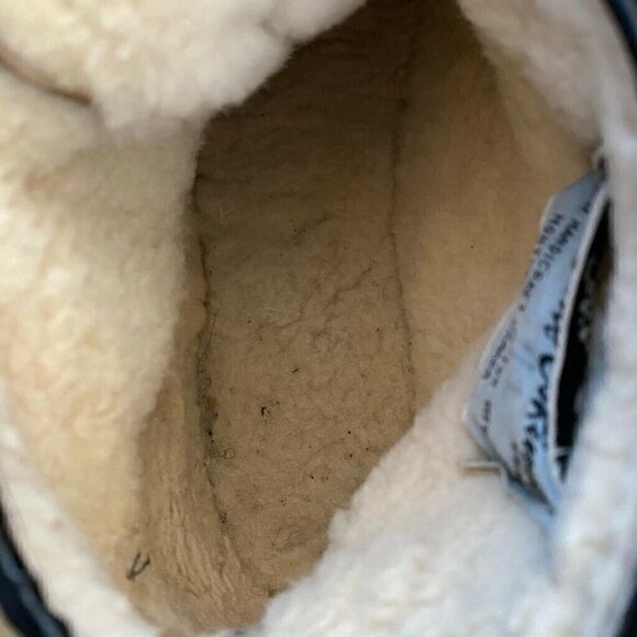 Petite Little Eskimo Womens Booties Beige Fur Hair Lace Up Shearling Vintage 7 - Picture 8 of 8